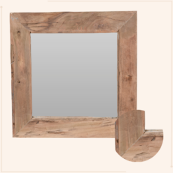 MISOU Vierkante Spiegel Wandspiegel Tuinspiegel Hout