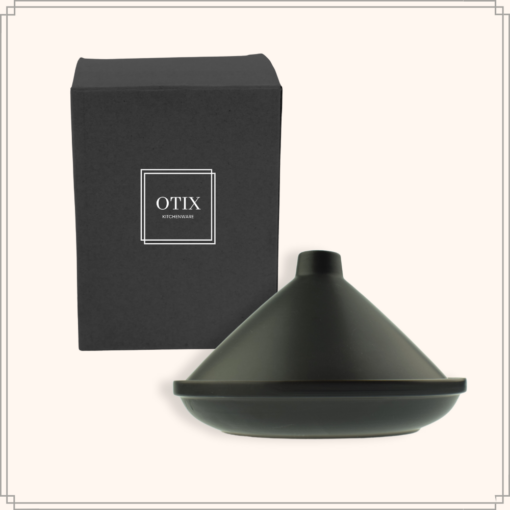 OTIX Tajine Pan voor Stoofgerechten Mat Zwart 24 cm Keramiek