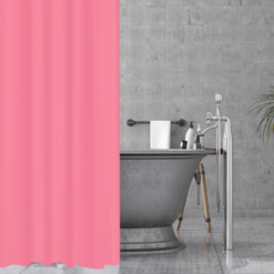MARBEAUX Roze Douchegordijn met Ringen 180×200 cm Polyester