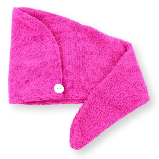 Haarhanddoek roze microvezel vooraanzicht