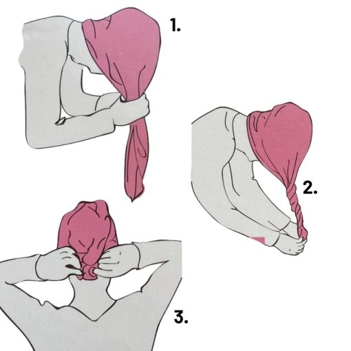 Haarhanddoek roze microvezel voorbeeld