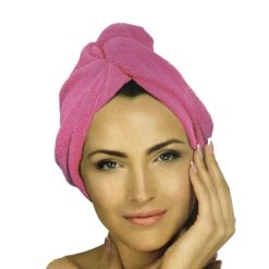 Haarhanddoek microvezel roze voorbeeld