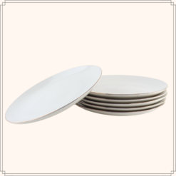OTIX Dinerborden 6 Stuks van Porselein 26,5 cm Borden Wit met Goud Vaatwasserbestendig DAISY