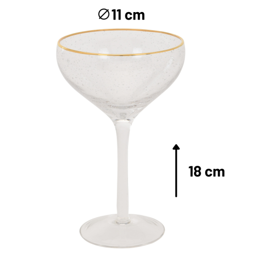 Orange85 Martini Glazen met Gouden Rand Transparant 2 Stuks Luxe Cocktail