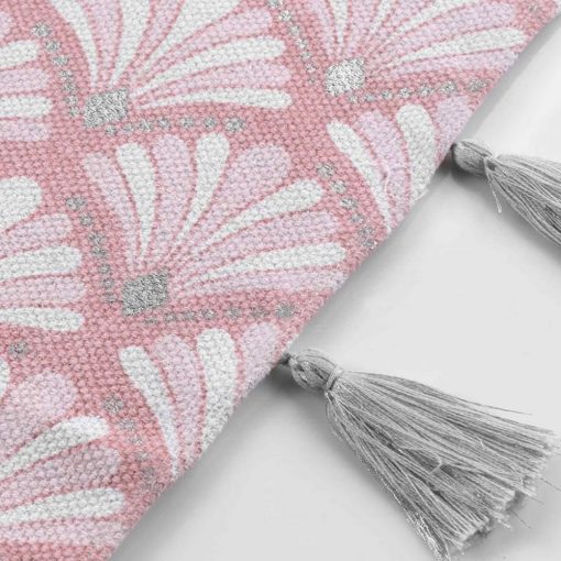 Vloerkleed roze pompons detail