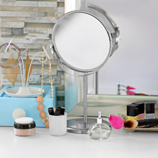 Marbeaux Make up spiegel Dubbelzijdig Vergroot Zilver Draaibaar Make up Spiegeltje Dames Beauty Cosmetica