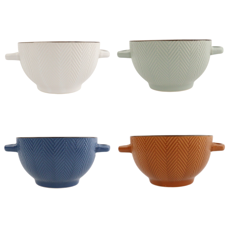 OTIX Koffiekopjes - met Oor - Set van 12 Stuks - 270 ml - Diverse Kleuren - Keramiek - TONE