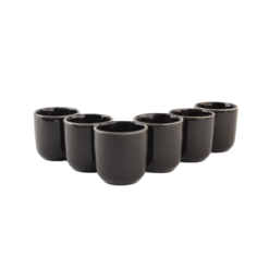 OTIX Koffiekopjes Espresso Kopjes Set van 6 100 ml Zwart