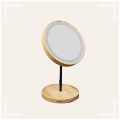 Marbeaux Make-up Spiegel Led Touch Staand Rond Bamboo