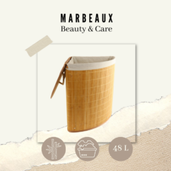 Marbeaux Wasmand met Deksel Hoekvormig Bruin 35x35x50cm Bamboe