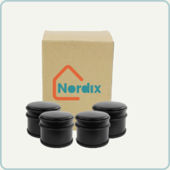Nordix Deurstop 4 stuks Deurstopper Deurbuffer Mat Zwart 9x7,5cm Binnen