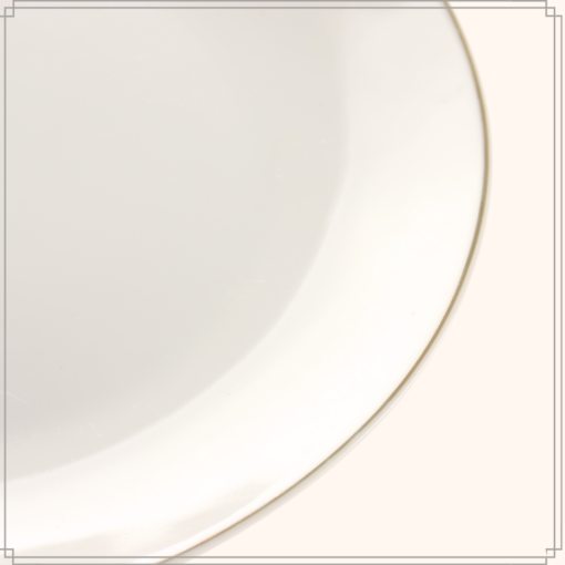 OTIX Diepe borden Soepborden Set van 12 stuks 21cm Wit met Gouden rand Porselein CROCUS