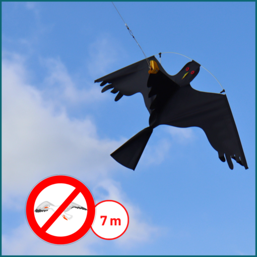 HIXA Vogelverjager 7 Meter 2 stuks Duivenverjager Vogelverschrikker Kraaien Zwart Nylon