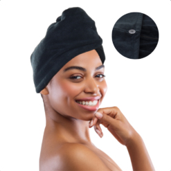 MARBEAUX Haarhanddoek 3 stuks Hair towel Hoofdhanddoek Microvezel Zwart