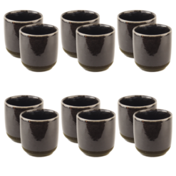 OTIX Espresso Kopjes Set van 12 100 ml Zwart