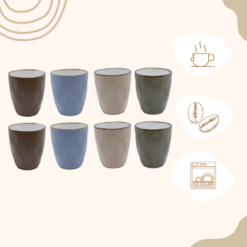 OTIX Koffiekopjes Koffiemok Set van 8 Meerdere kleuren 280ml Aardewerk