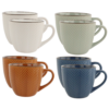 OTIX Koffiekopjes met Oor Set van 8 Verschillende kleuren Aardewerk 250 ml HEATHER