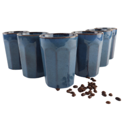 OTIX Koffiekopjes zonder Oor Cappuccino en Latte macchiato Mokken 6 Stuks 400 ml Koffietassen Aardewerk BLUETT