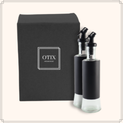 OTIX Olijfolie Fles Azijnfles Oliefles 2 stuks Zwart 350ml Met schenktuit Glas