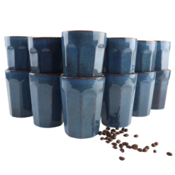 OTIX Koffiekopjes zonder Oor Cappuccino en Latte macchiato mokken 12 Stuks 400 ml Koffietassen Aardewerk B