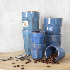 OTIX Koffiekopjes zonder oor Set 18-delig Cappuccino Latte macchiato en Espresso Mokken BLUETT