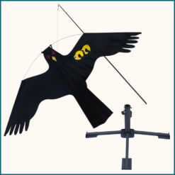 HIXA Vogelverjager 7 Meter met Parasolvoet Duivenverjager Vogelverschrikker Kraaien Zwart Nylon