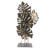 MISOU Ornament op Voet voor Binnen op Standaard Decoratie Monstera Goud 57cm Metaal