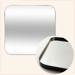 MISOU Wandspiegel Vierkante Spiegel Zwart 55x3x55cm Metaal