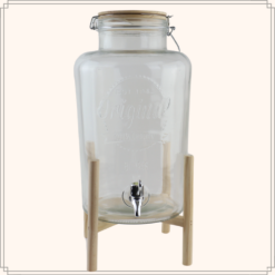 OTIX Drankdispenser Limonadetap met Kraantje Glas met Standaard 26x21x46,5cm Glas Hout