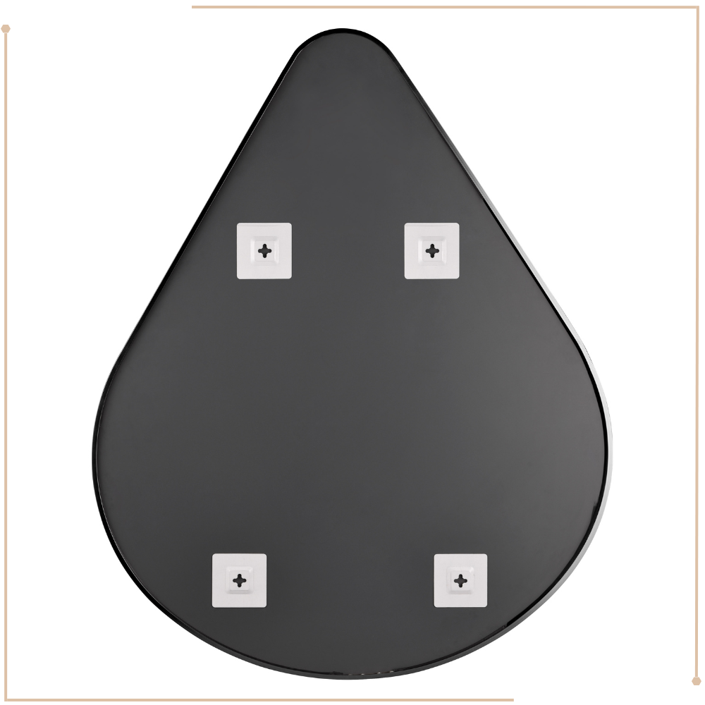 MIRRORS AND MORE MISOU Wandspiegel Organische Spiegel Druppel Spiegel Badkamer Zwart metaal 100x80cm BRITTA