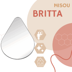 MIRRORS AND MORE MISOU Wandspiegel Organische Spiegel Druppel Spiegel Badkamer Zwart metaal 100x80cm BRITTA