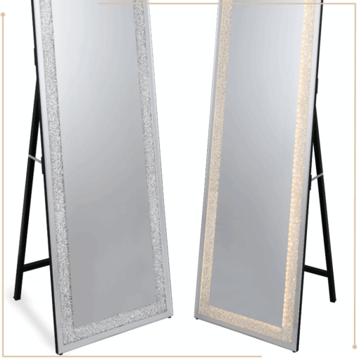 MIRRORS AND MORE MISOU Passpiegel LED Staande Spiegel met verlichting Grote Spiegel 160x40cm HERMINE