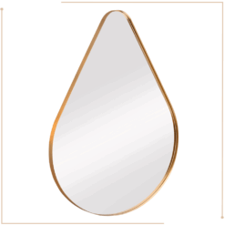 MIRRORS AND MORE MISOU Wandspiegel 100x80cm Grote Organische Spiegel Druppel Badkamer Goude Spiegel metaal BRITTA