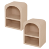 MISOU Nachtkastjes set van 2 met opberg ruimte Organisch Kastje 40x30x55 MDF Beige ARIA