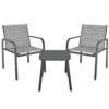 HIXA Tuinset 3-delig Grijs Bistroset Tuintafel met Stoelen 2 Personen Balkonset 2 Persoons Loungeset Table de Jardin LIVARA