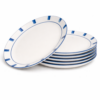 OTIX Dinerborden 6 Stuks Porselein Servies Borden Blauw Wit Eetborden 27 cm LAGUNA