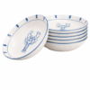 OTIX Diepe Borden 6 Stuks Blauw Wit Pastaborden Soepborden 20 cm LAGUNA