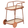 Hesperide Keukentrolley Bar Trolley Serveerwagen met Wielen 2 Lagen Metaal Oranje 73x48x80 cm LORENA