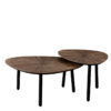 Lifestyle Home Collection Bijzettafels Salontafel Set van 2 Koffietafeltjes Bruin TAMPA