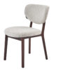 Lifestyle Home Collection Eetkamerstoel Bouclé wit Walnoot hout 49x62x82cm KINGWOOD