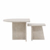 MISOU Salontafel Set van 2 Bijzettafel Koffietafel 60x60x45cm Marmerlook Hout Beige GRACE