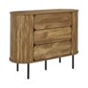 MISOU Commode Wandkast Opbergkast 3 Lades Hout Metaal Bruin HERITAGE