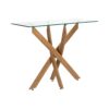 MISOU Sidetable Wandtafel Haltafel Glas Metaal Bruin HERITAGE